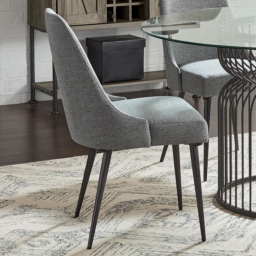 (image for) Alan Fabric Upholstered Dining Side Chair Grey (Set of 2)