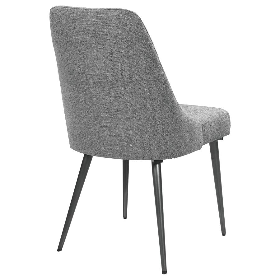 (image for) Alan Fabric Upholstered Dining Side Chair Grey (Set of 2)