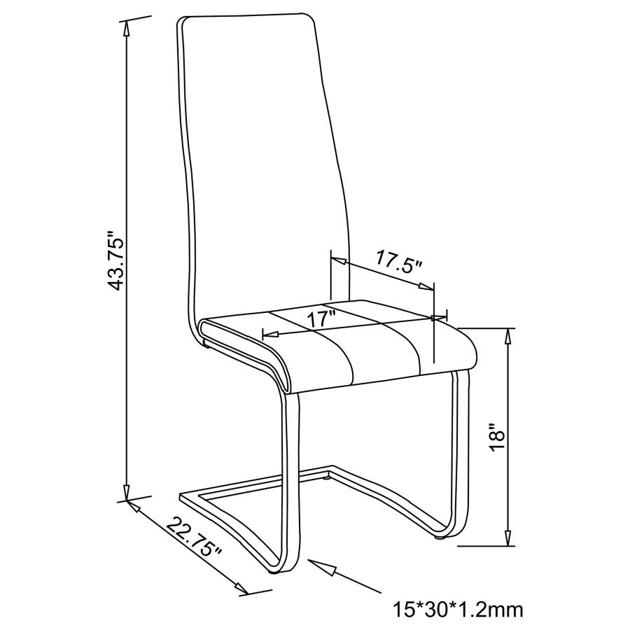 (image for) Montclair Upholstered Dining Side Chair White (Set of 4)