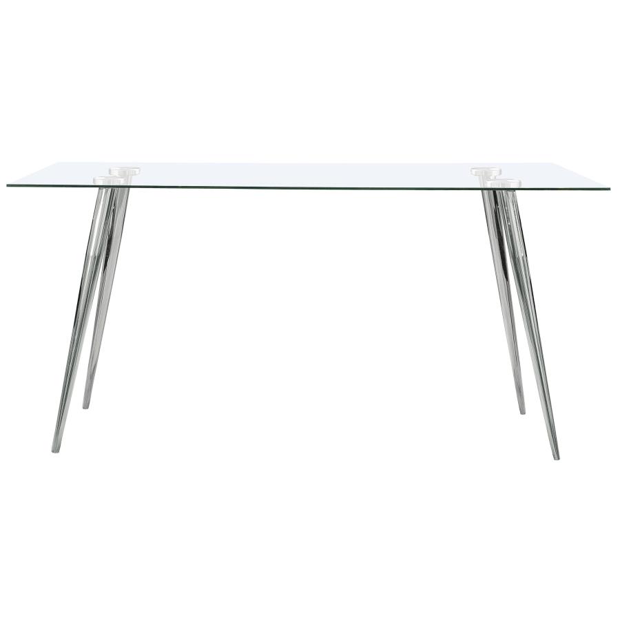 (image for) Gilman Rectangular 64-inch Glass Top Dining Table Chrome