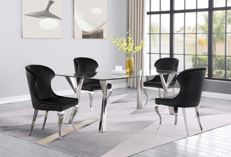 (image for) Cheyanne Upholstered Dining Side Chair Black (Set of 2)