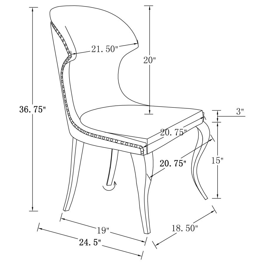 (image for) Cheyanne Upholstered Dining Side Chair Grey (Set of 2)