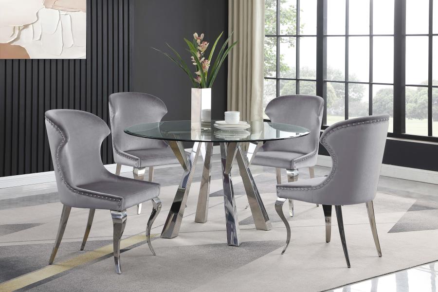 (image for) Cheyanne Upholstered Dining Side Chair Grey (Set of 2)