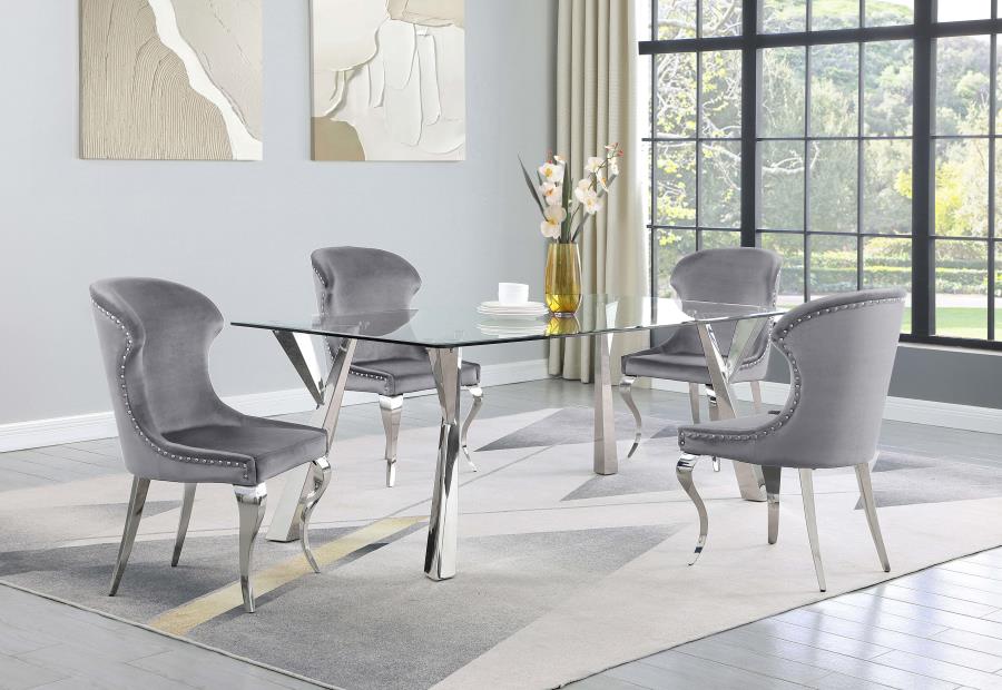 (image for) Cheyanne Upholstered Dining Side Chair Grey (Set of 2)