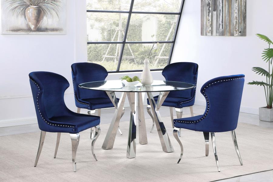 (image for) Cheyanne Upholstered Dining Side Chair Ink Blue (Set of 2)