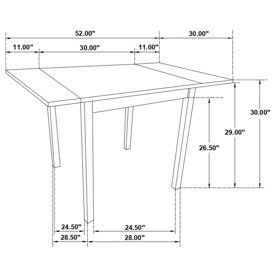 (image for) Kelso Rectangular 52-inch Extension Dining Table Cappuccino