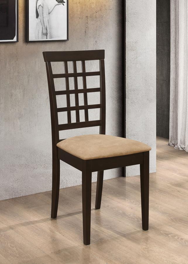 (image for) Kelso Lattice Back Dining Side Chair Cappuccino (Set of 2)