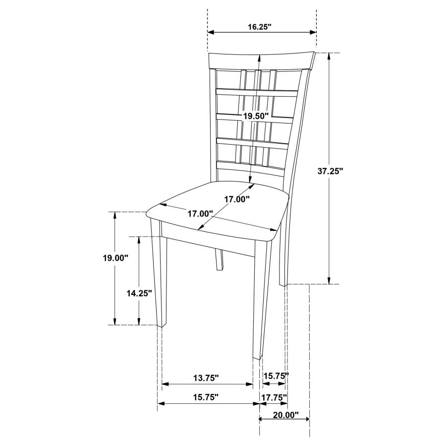 (image for) Kelso Lattice Back Dining Side Chair Cappuccino (Set of 2)