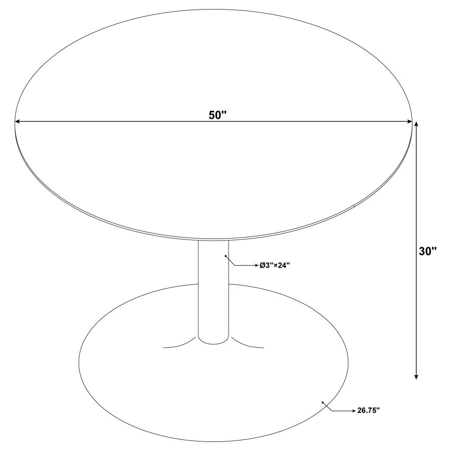 (image for) Kella Round 50-inch Marble Top Dining Table White Marble