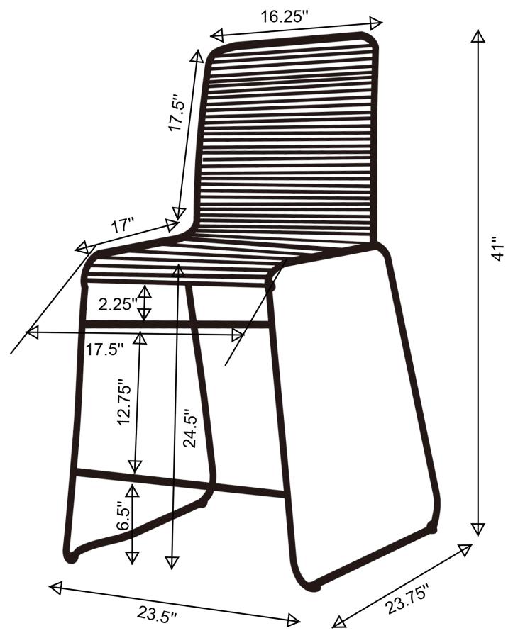 (image for) Jerome Woven Rope Metal Counter Chair Charcoal (Set of 2)