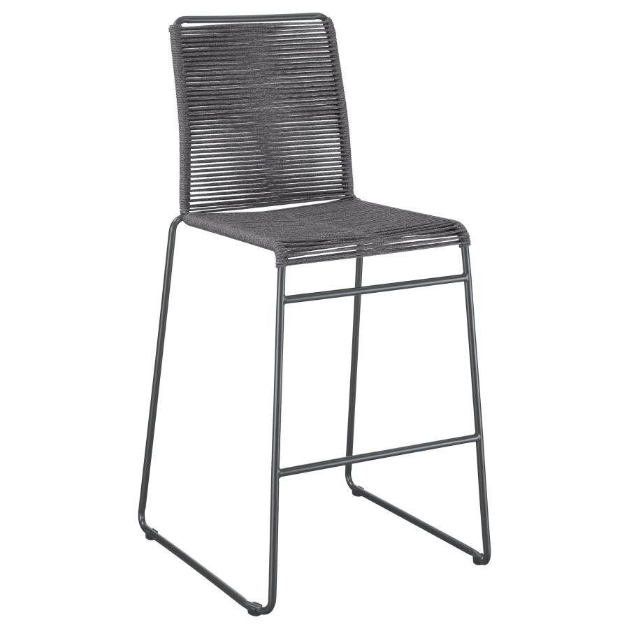 (image for) Jerome Woven Rope Metal Bar Chair Charcoal (Set of 2)