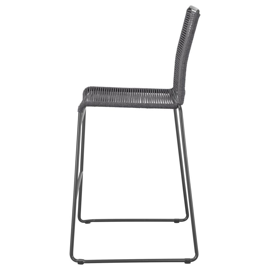 (image for) Jerome Woven Rope Metal Bar Chair Charcoal (Set of 2)