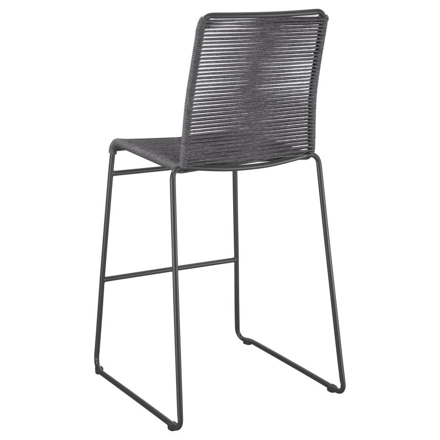 (image for) Jerome Woven Rope Metal Bar Chair Charcoal (Set of 2)