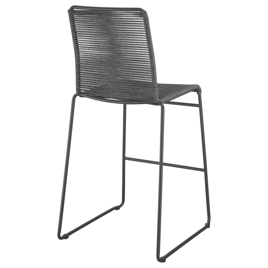 (image for) Jerome Woven Rope Metal Bar Chair Charcoal (Set of 2)