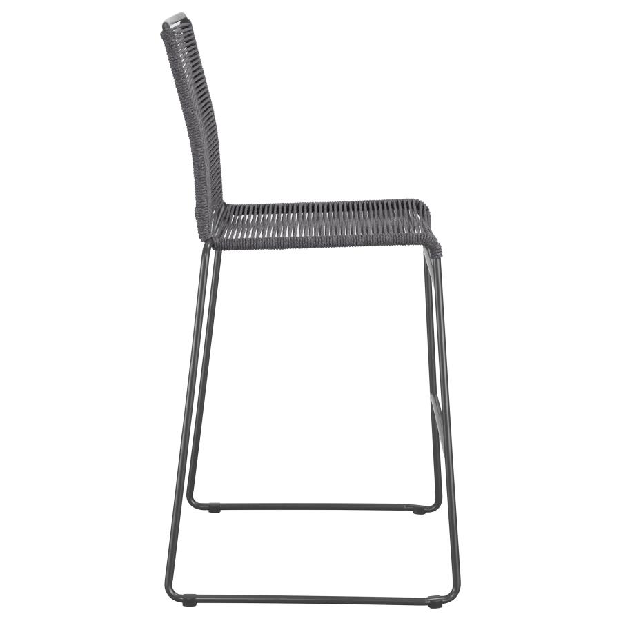 (image for) Jerome Woven Rope Metal Bar Chair Charcoal (Set of 2)