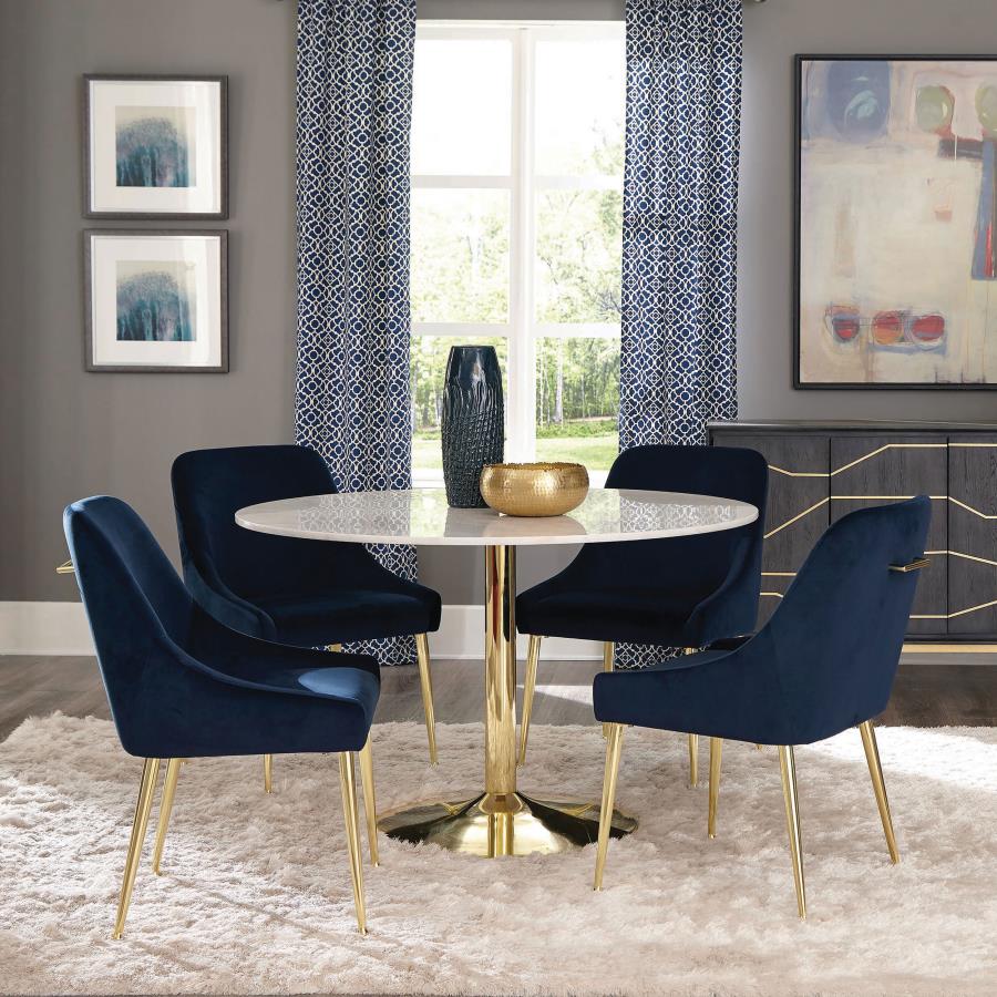 (image for) Mayette Upholstered Dining Side Chair Blue (Set of 2)