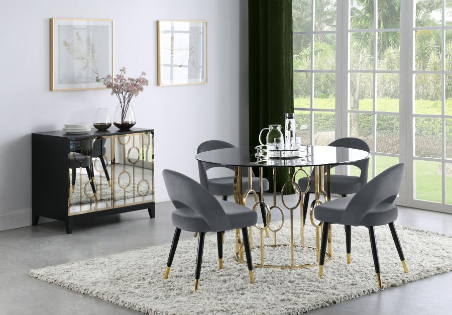 (image for) Lindsey Upholstered Dining Side Chair Grey (Set of 2)