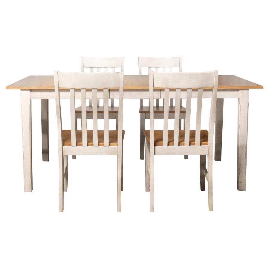 (image for) Kirby 5-piece Rectangular Dining Table Set Rustic Off White