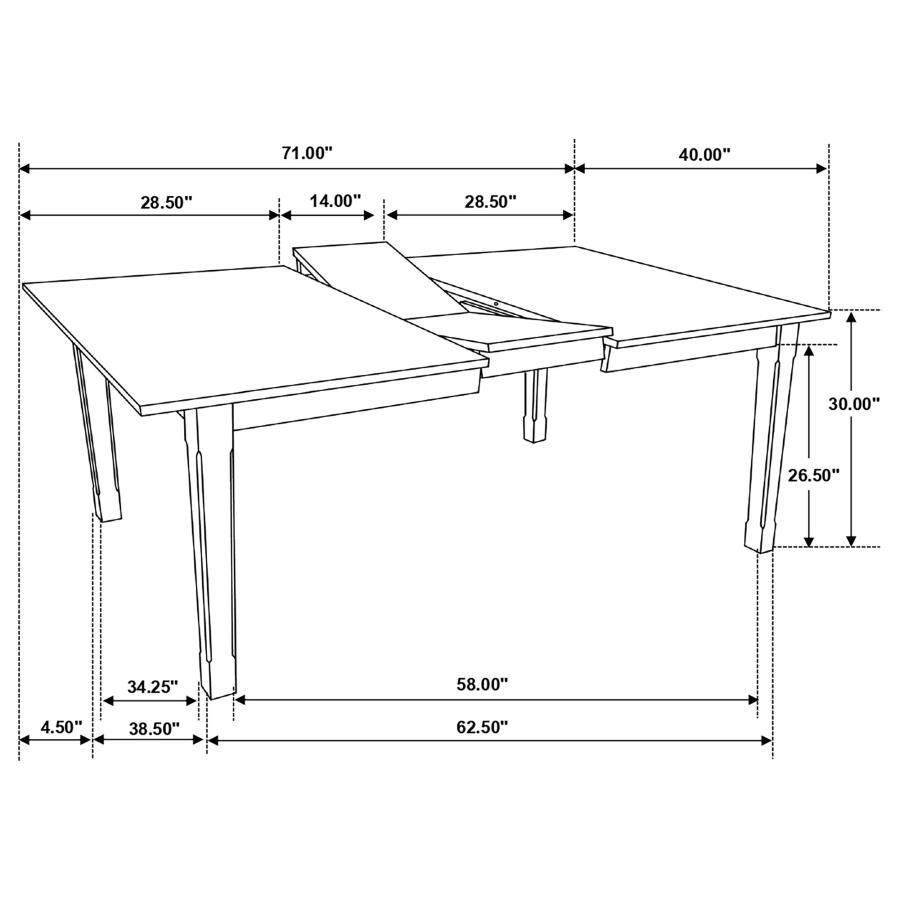 (image for) Kirby 5-piece Rectangular Dining Table Set Rustic Off White