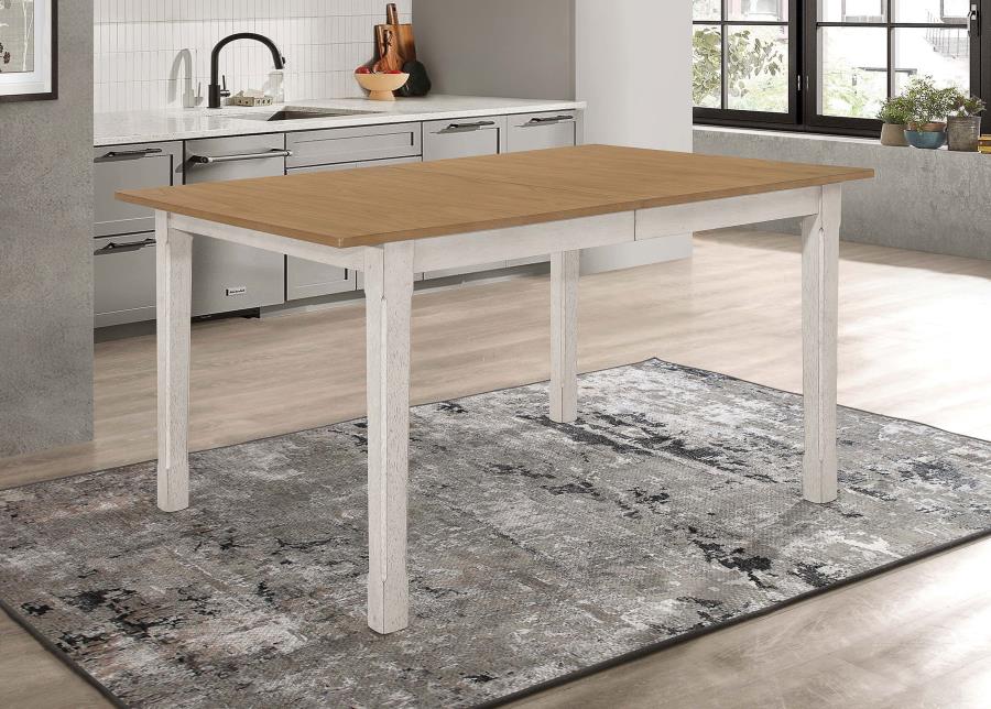 (image for) Kirby 71-inch Extension Leaf Dining Table Rustic Off White