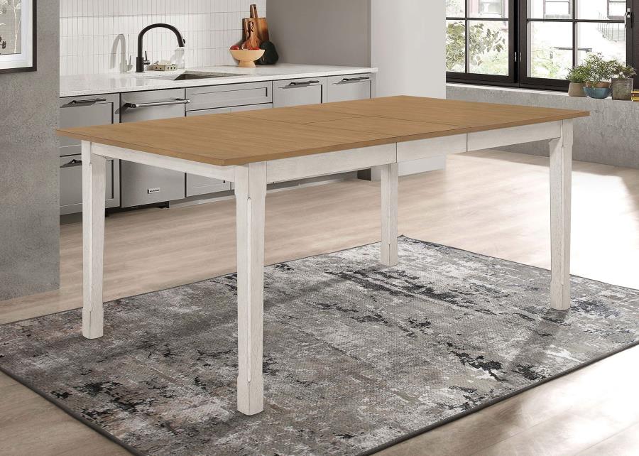 (image for) Kirby 71-inch Extension Leaf Dining Table Rustic Off White