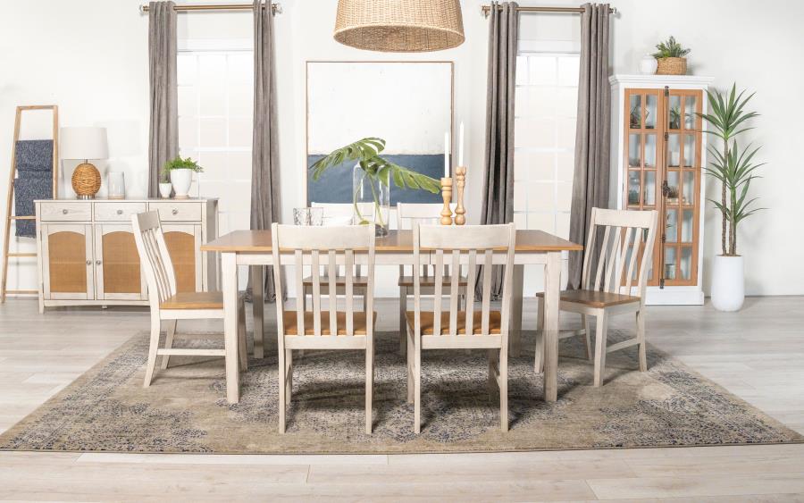 (image for) Kirby 71-inch Extension Leaf Dining Table Rustic Off White