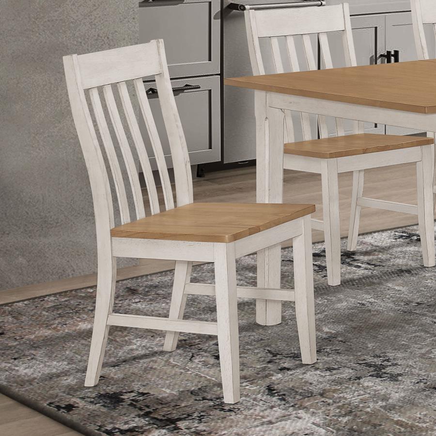 (image for) Kirby Wood Dining Side Chair Rustic Off White (Set of 2)