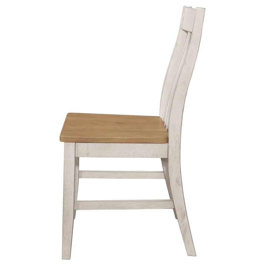 (image for) Kirby Wood Dining Side Chair Rustic Off White (Set of 2)