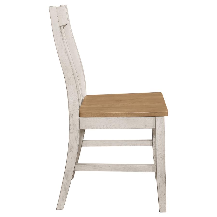 (image for) Kirby Wood Dining Side Chair Rustic Off White (Set of 2)