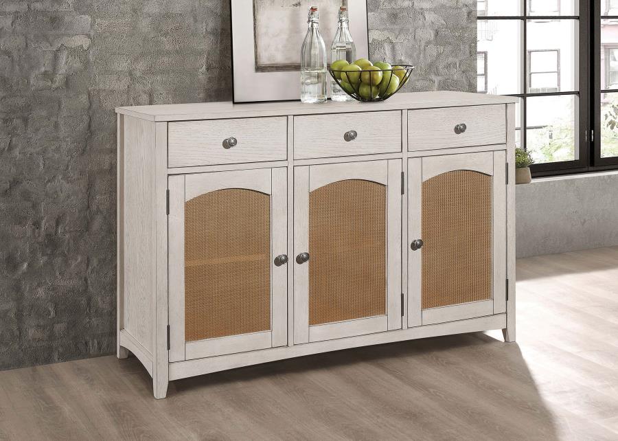 (image for) Kirby 3-drawer Sideboard Buffet Cabinet Rustic Off White