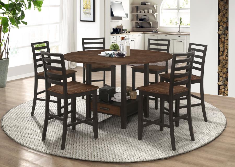 (image for) Sanford 60-inch Extension Leaf Counter Dining Table Espresso