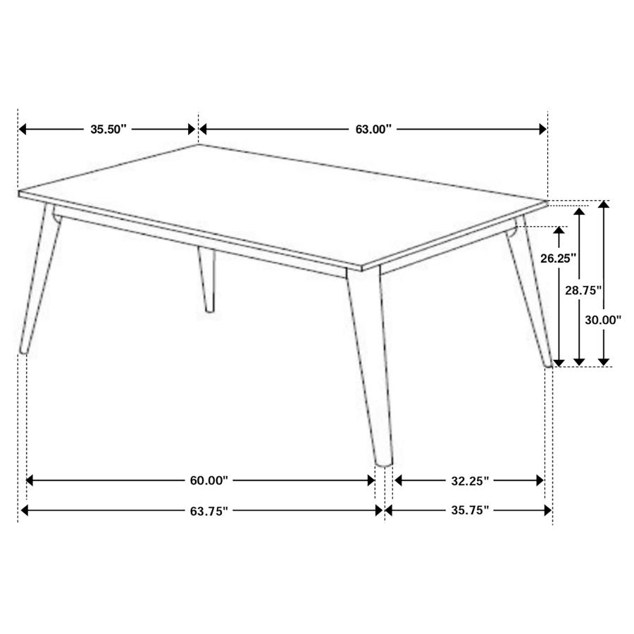 (image for) Everett 5-piece Rectangular Dining Table Set Natural Walnut