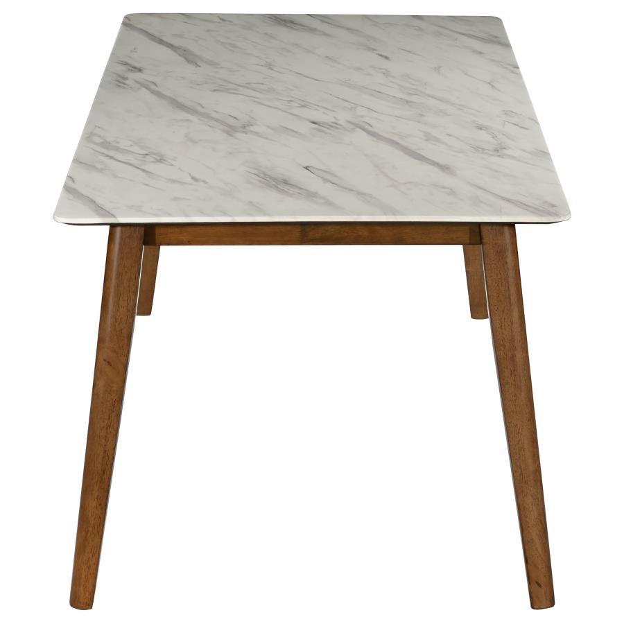 (image for) Everett Rectangular 63-inch Faux Marble Dining Table White