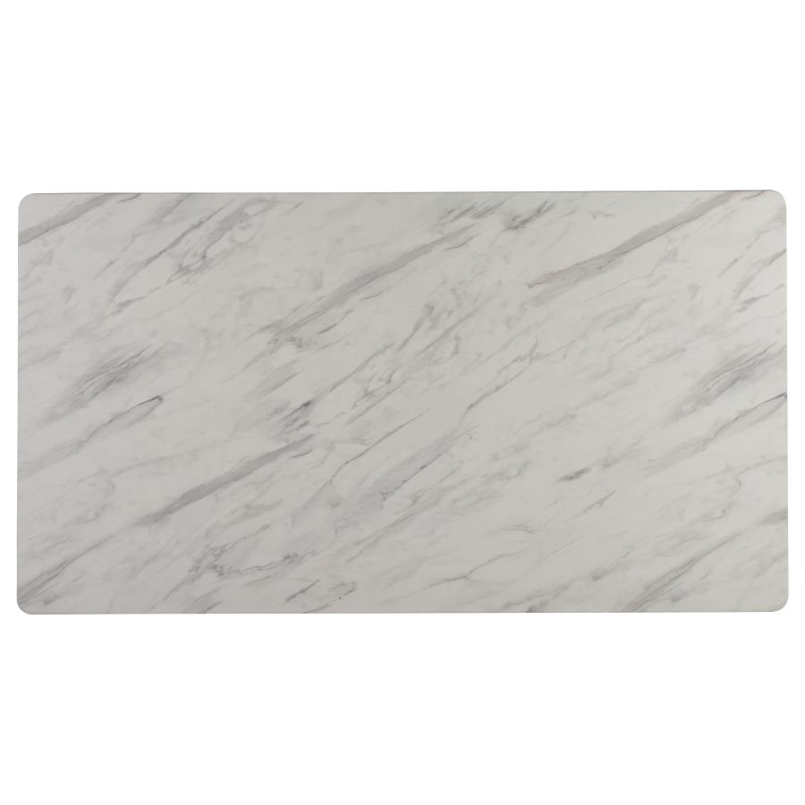 (image for) Everett Rectangular 63-inch Faux Marble Dining Table White