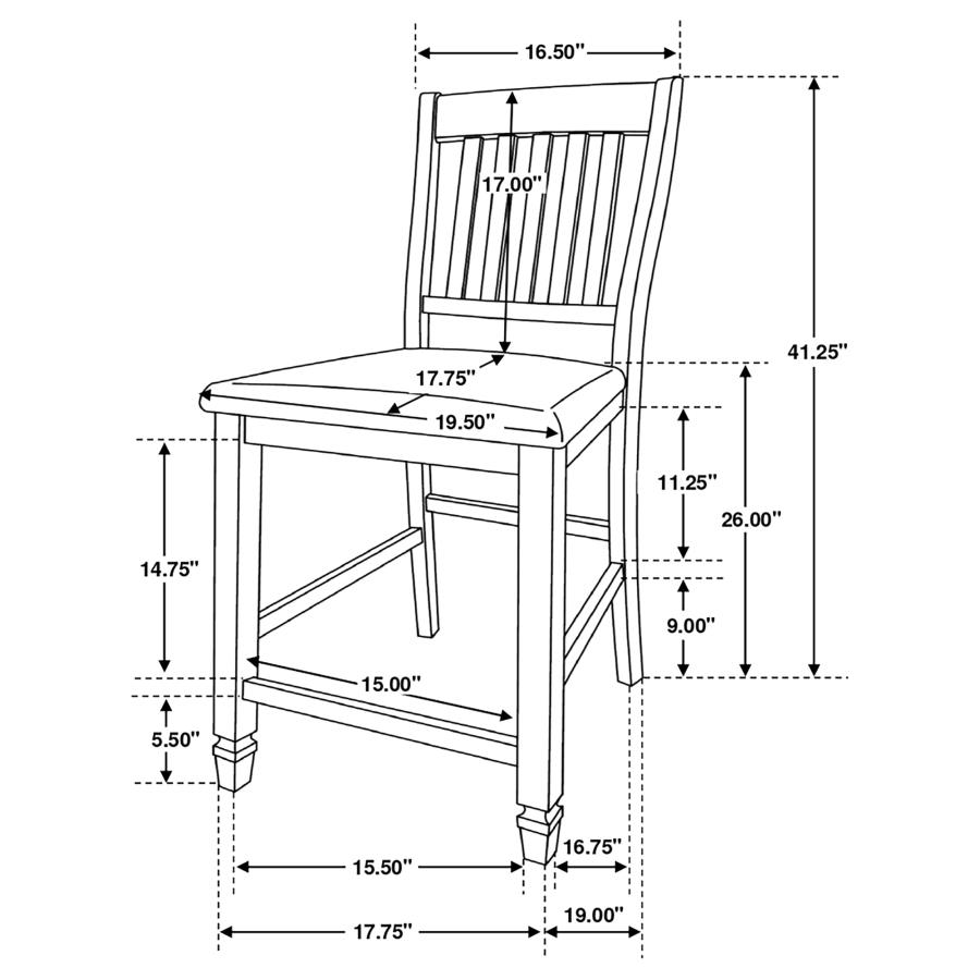 (image for) Sarasota Wood Counter Chair Rustic Cream (Set of 2)