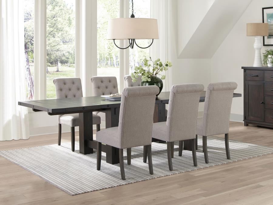 (image for) Calandra 7-piece Extension Leaf Dining Table Set Beige