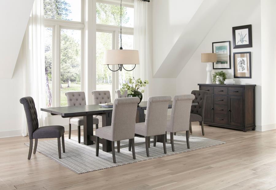 (image for) Calandra 9-piece Extension Leaf Dining Set Beige & Grey