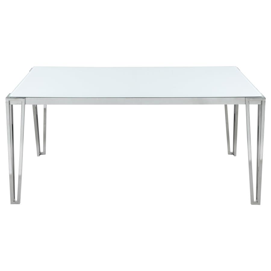 (image for) Pauline Rectangular 64-inch Glass Top Dining Table Chrome