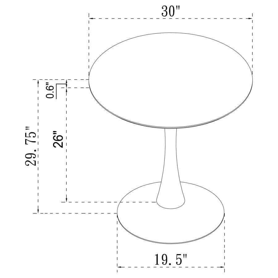 (image for) Arkell Round 30-inch Faux Marble Top Dining Table White