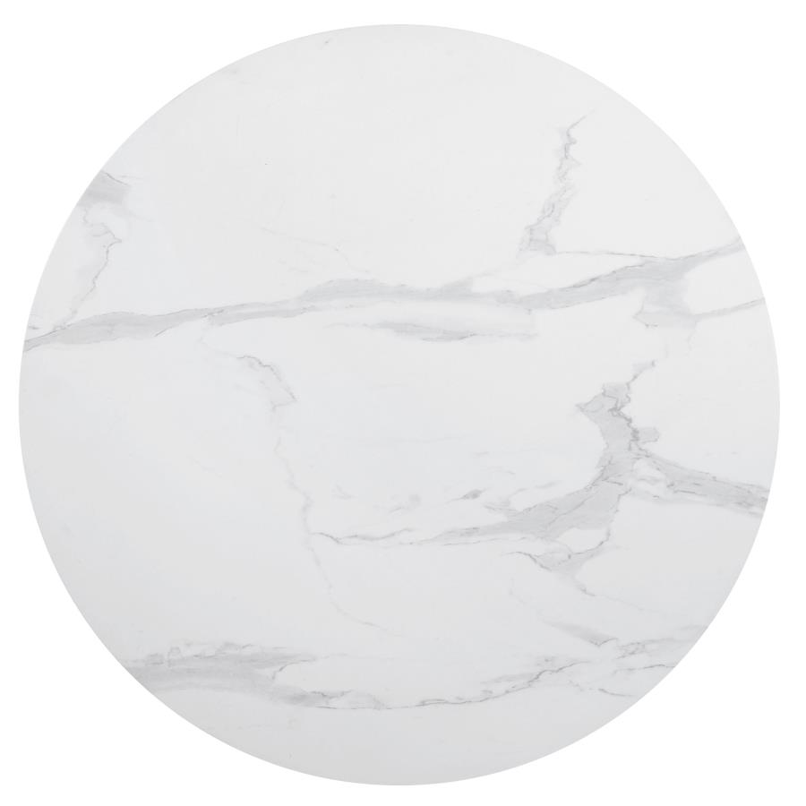 (image for) Arkell Round 40-inch Faux Marble Top Dining Table White