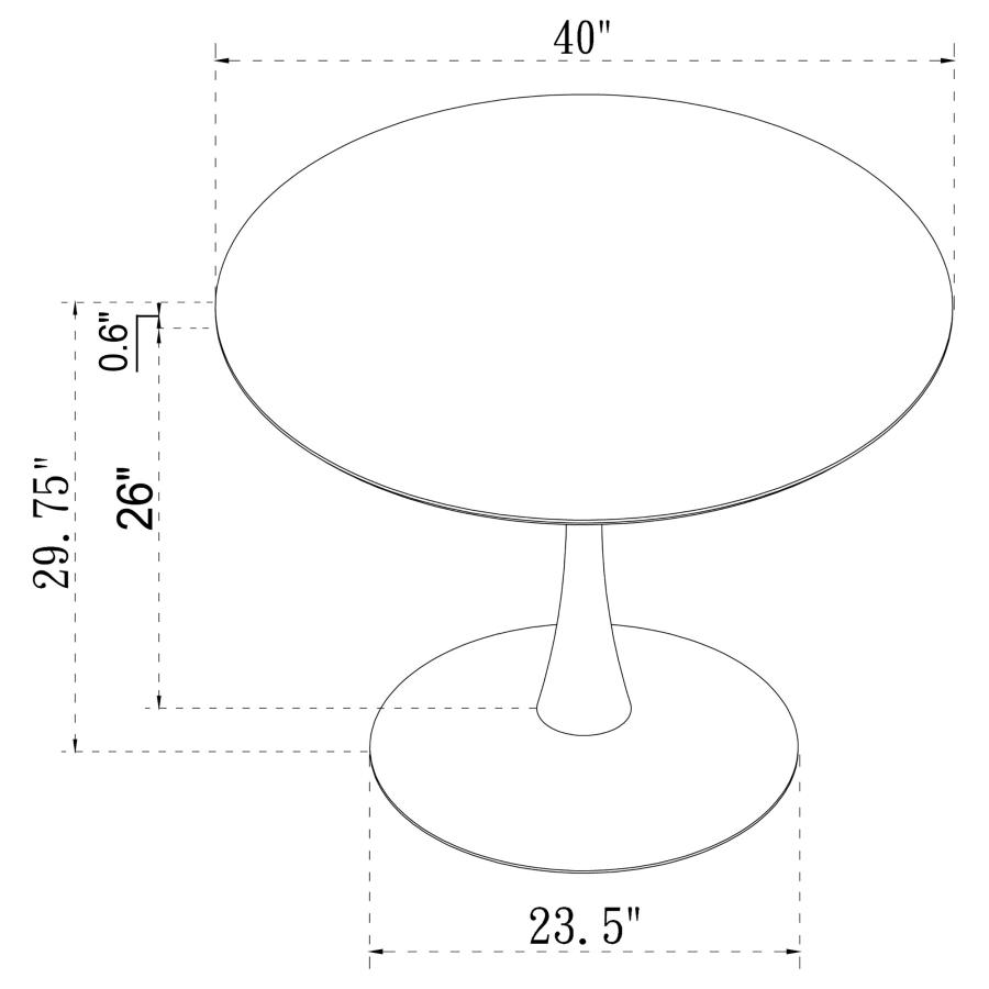 (image for) Arkell Round 40-inch Faux Marble Top Dining Table White