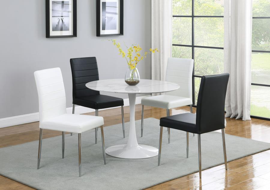 (image for) Arkell Round 40-inch Faux Marble Top Dining Table White