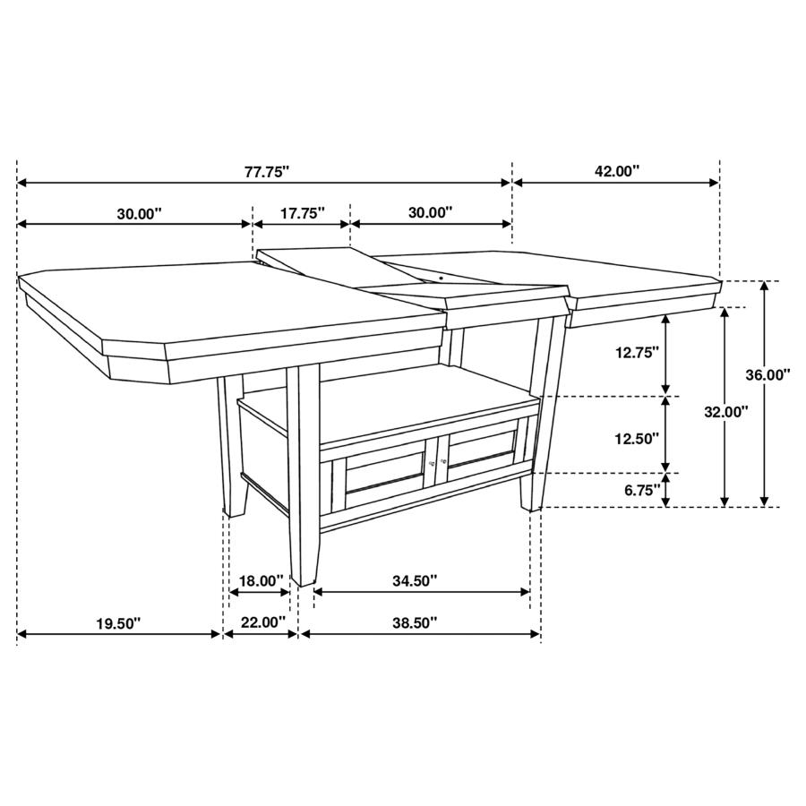 (image for) Prentiss 5-piece Butterfly Leaf Dining Table Set Cappuccino