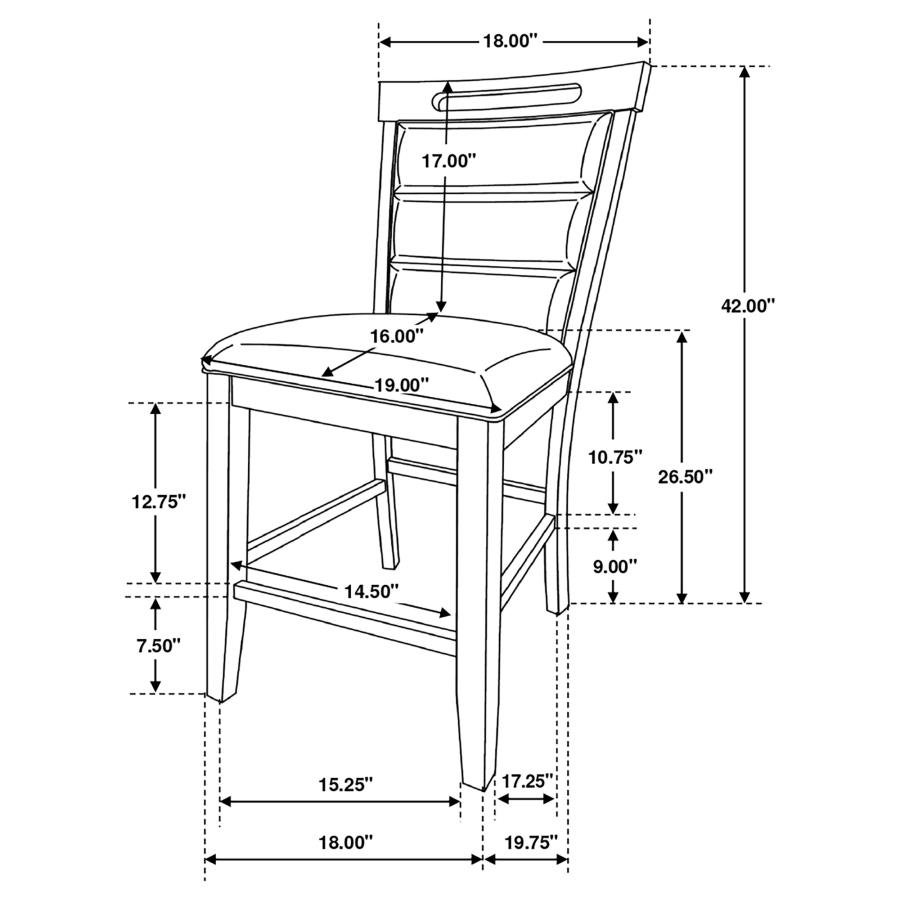 (image for) Prentiss Upholstered Counter Chair Cappuccino (Set of 2)