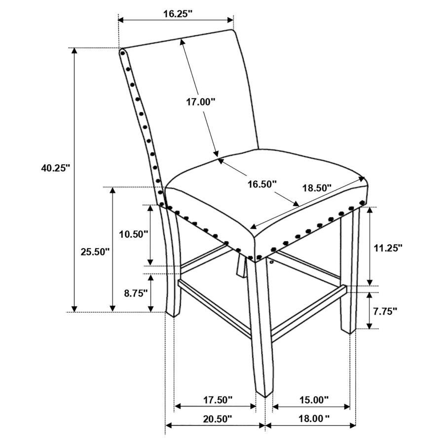 (image for) Kentfield Fabric Upholstered Counter Chair Grey (Set of 2)