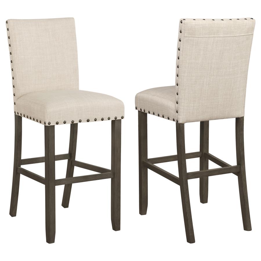 (image for) Ralland Fabric Upholstered Bar Chair Beige (Set of 2)