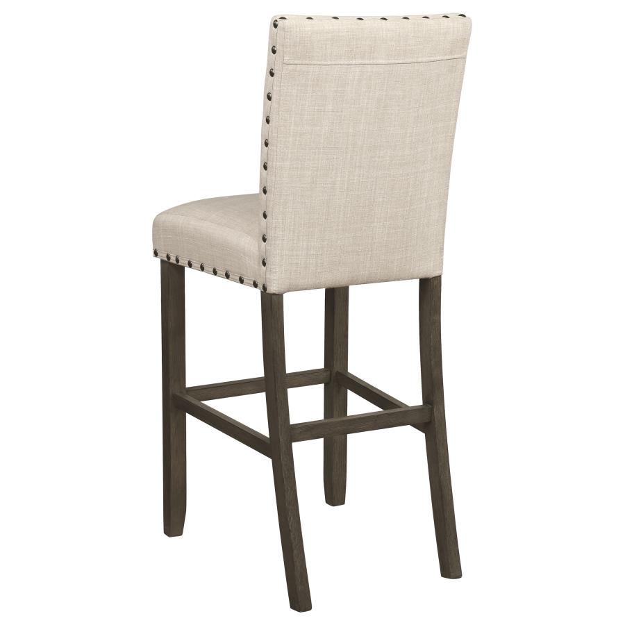 (image for) Ralland Fabric Upholstered Bar Chair Beige (Set of 2)