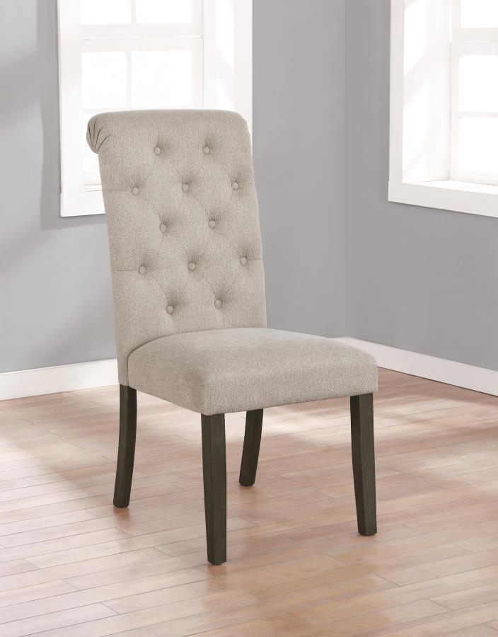 (image for) Balboa Fabric Upholstered Dining Side Chair Beige (Set of 2)