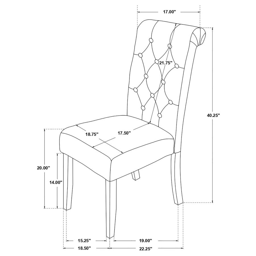 (image for) Balboa Fabric Upholstered Dining Side Chair Beige (Set of 2)