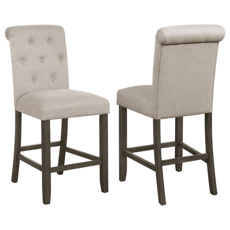 (image for) Balboa Fabric Upholstered Counter Chair Beige (Set of 2)